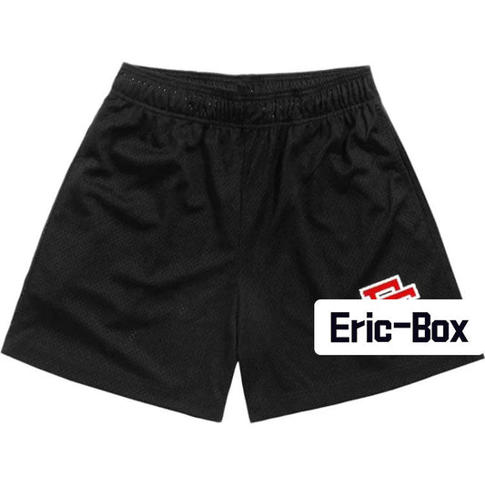 Black Red Basic Mesh Shorts